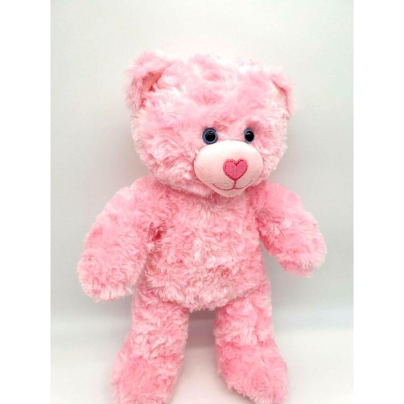 Build A Bear Pink Stuffed Plush Animal Toy Heart Nose Clean Valentine Gift Girl - Picture 6 of 8